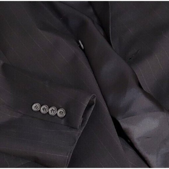 JOS A. BANK MEN'S 41L SPORT COAT BLACK WITH STRIPES TWO-BUTTON 100% WOOL B521 - Picture 8 of 9